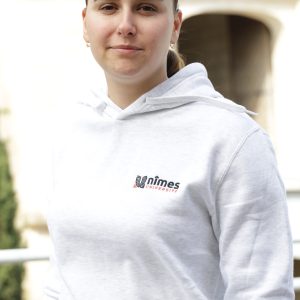 Sweat capuche brodé Gris chiné